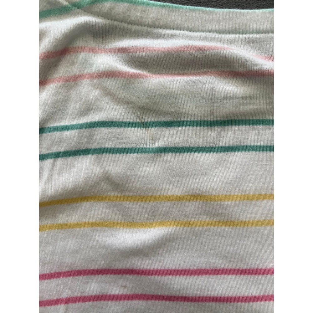 Charter Club Womens Supima Cotton Striped Boat Neck Top White Multi Size M - Picture 8 of 8